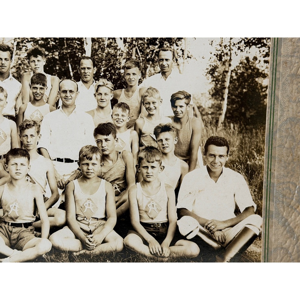 Vintage New England 1920s Boys Camp Original Photo Atkins Studio Waterville ME - Picture 5 of 14